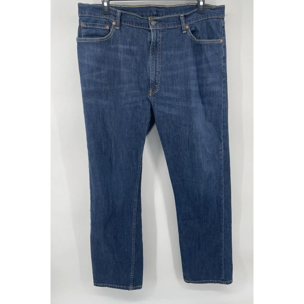 Levi's 505 Regular Fit Jeans Men 42x32 Dark Wash Straight Leg Workwear Classic